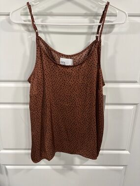 Nordstrom Rust Brown Printed Spaghetti Strap Camisole
